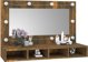 vidaXL Ντουλάπι με καθρέφτη και LED, καπνιστή δρυς, 90x31,5x62 cm