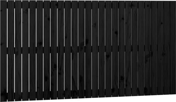 vidaXL Κεφαλάρι κρεβατιού, μαύρο, 166x3x90 cm, μασίφ ξύλο πεύκου