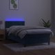 vidaXL Κοκτινεντάλ κρεβάτι με στρώμα και LED, μπλε βελούδο 100x200cm