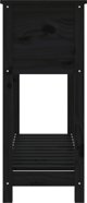 vidaXL Γλάστρα με ράφι, μαύρη, 111,5x34,5x81 cm, μασίφ πεύκο