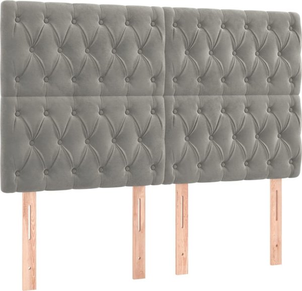 vidaXL Κρεβάτι Kontynentalne με στρώμα, ανοιχτό γκρι, 140x190cm, βελούδο