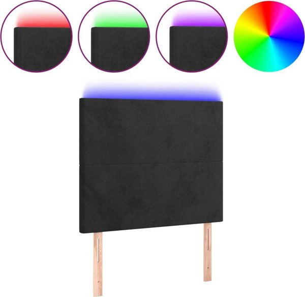 vidaXL Zaglowek do lozka z LED, mavro, 90x5x118/128 cm, aksamit