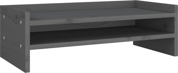 vidaXL vidaXL Podstawka na monitor, szara, 50x24x16 cm, lite drewno sosnowe