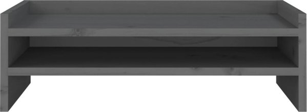 vidaXL vidaXL Podstawka na monitor, szara, 50x24x16 cm, lite drewno sosnowe