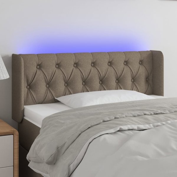 vidaXL Κεφαλάρι κρεβατιού με LED, ταουπέ, 103x16x78/88 εκ., υφασμάτινο