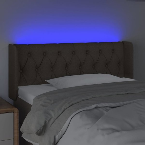 vidaXL Κεφαλάρι κρεβατιού με LED, ταουπέ, 103x16x78/88 εκ., υφασμάτινο