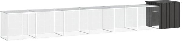 vidaXL Κλούβα για κοτόπουλα, ανθρακί, 700x91x100 cm, ατσάλι