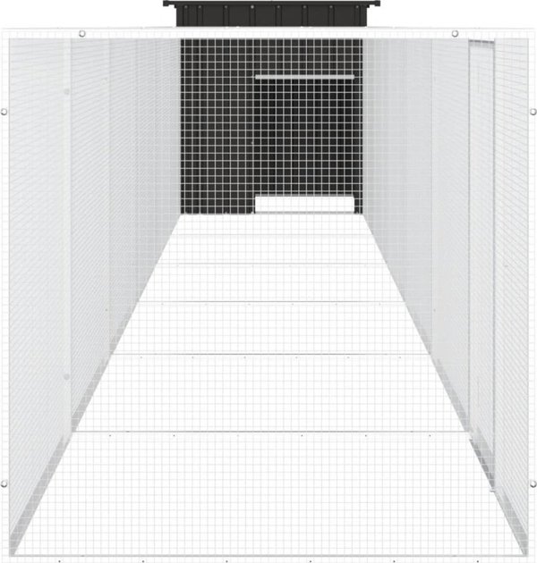 vidaXL Κλούβα για κοτόπουλα, ανθρακί, 700x91x100 cm, ατσάλι