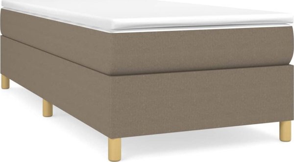 vidaXL Lozko kontynentalne kolor taupe obite tkanina 90x200 cm
