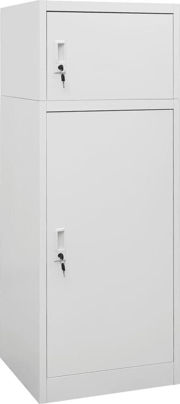 vidaXL Ντουλάπι σέλας, ανοιχτό γκρι, 53x53x140 cm, ατσάλινο