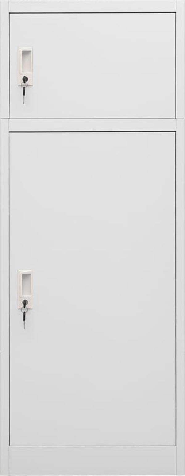 vidaXL Ντουλάπι σέλας, ανοιχτό γκρι, 53x53x140 cm, ατσάλινο