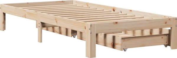 vidaXL Κορνίζα Κρεβατιού με Συρτάρια, 75x190 cm, από Μασίφ Πεύκο