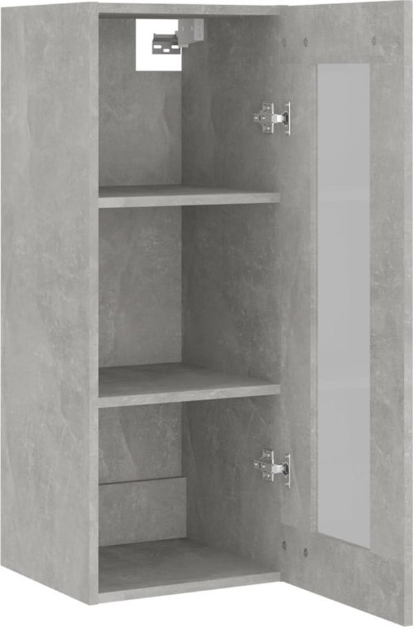 vidaXL Szafka wiszaca, szarosc betonu, 34,5x34x90 cm