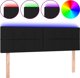 vidaXL Κεφαλάρι για κρεβάτι με LED, μαύρο, 144x5x78/88 cm, ύφασμα