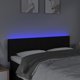 vidaXL Κεφαλάρι για κρεβάτι με LED, μαύρο, 144x5x78/88 cm, ύφασμα