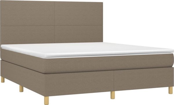 vidaXL Κρεβάτι Continental με Στρώμα, Taupe, 180 x 200 cm, ύφασμα