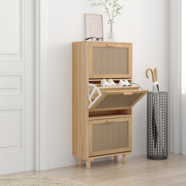 vidaXL Szafka na παπούτσια, καφέ, 52x25x115 cm, σύνθετο ξύλο