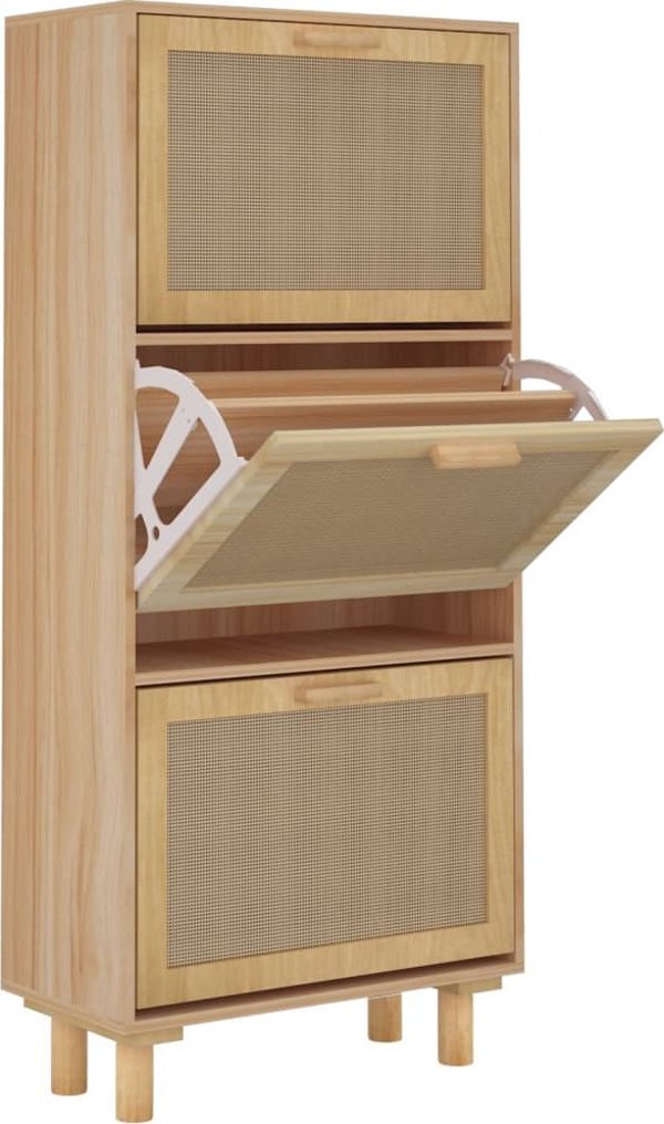 vidaXL Szafka na παπούτσια, καφέ, 52x25x115 cm, σύνθετο ξύλο