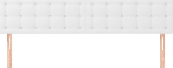 vidaXL Κεφαλάρια κρεβατιού, 2 τεμ., λευκό, 100x5x78/88 cm, συνθετικό δέρμα