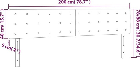 vidaXL Κεφαλάρια κρεβατιού, 2 τεμ., λευκό, 100x5x78/88 cm, συνθετικό δέρμα