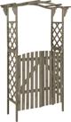 vidaXL Πέργκολα με πύλη, 116x40x204 εκ, γκρι, συμπαγές ξύλο έλατου