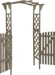vidaXL Πέργκολα με πύλη, 116x40x204 εκ, γκρι, συμπαγές ξύλο έλατου