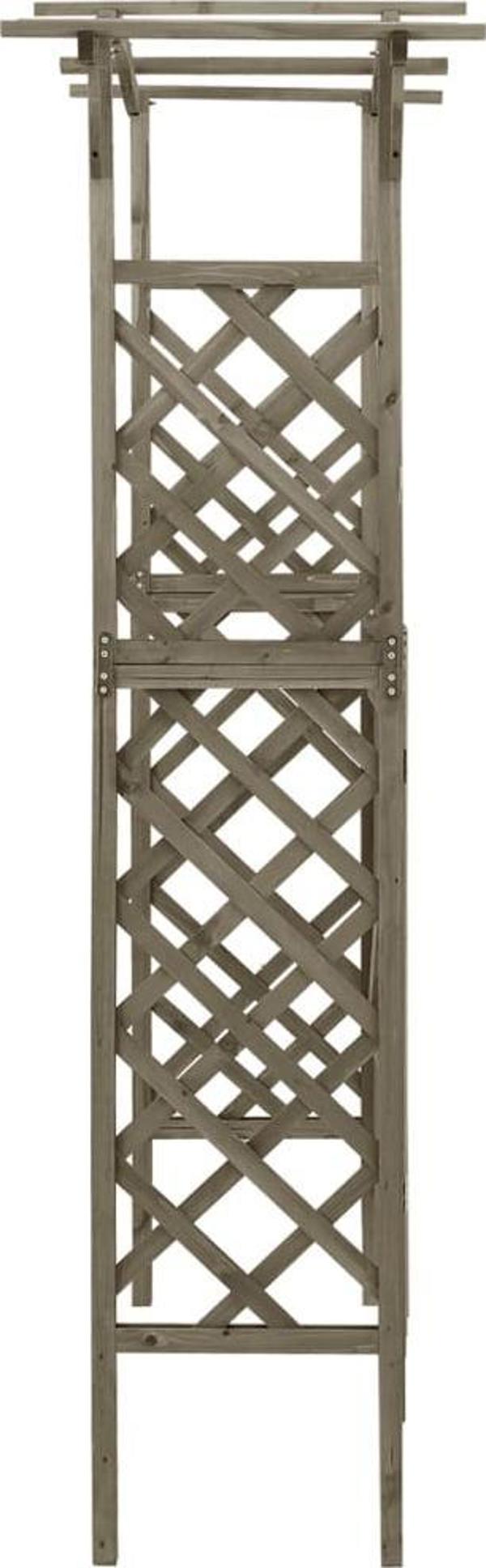 vidaXL Πέργκολα με πύλη, 116x40x204 εκ, γκρι, συμπαγές ξύλο έλατου