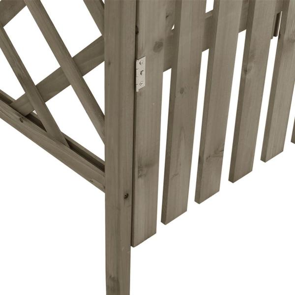 vidaXL Πέργκολα με πύλη, 116x40x204 εκ, γκρι, συμπαγές ξύλο έλατου
