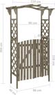 vidaXL Πέργκολα με πύλη, 116x40x204 εκ, γκρι, συμπαγές ξύλο έλατου