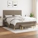 vidaXL Κρεβάτι Continental με Στρώμα Taupe 180x200 cm Καμβάς