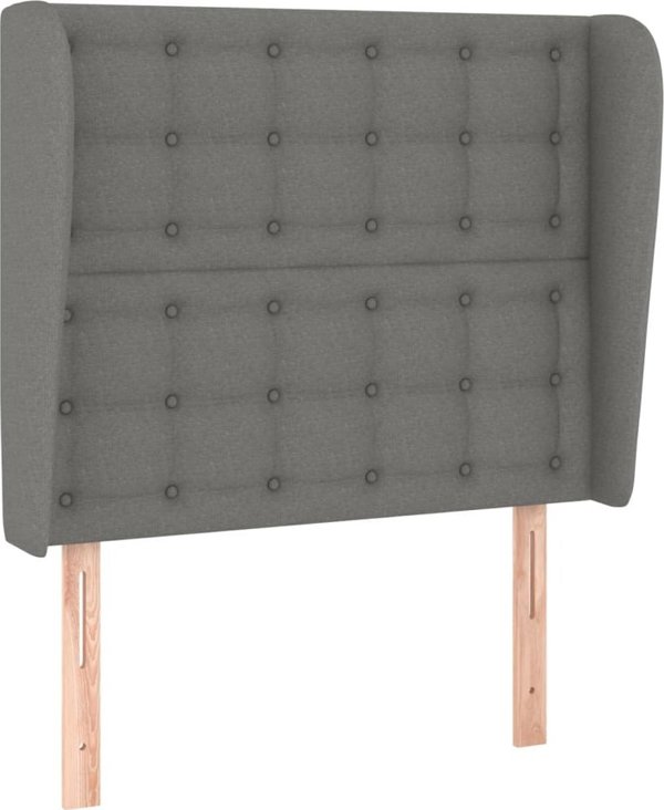 vidaXL Κεφαλάρι τύπου uszak, σκούρο γκρι, 93x23x118/128 cm, ύφασμα