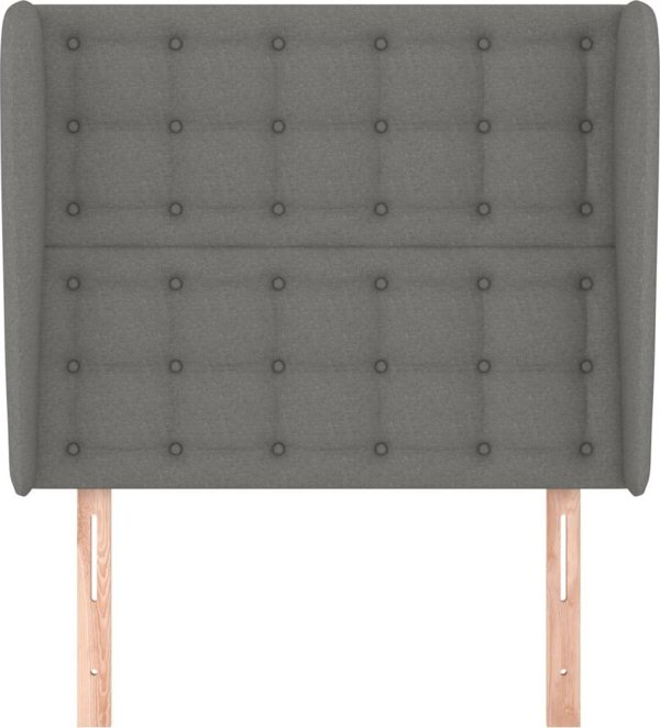 vidaXL Κεφαλάρι τύπου uszak, σκούρο γκρι, 93x23x118/128 cm, ύφασμα