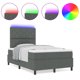 vidaXL Κρεβάτι με ελατήρια και ενσωματωμένο LED 120x190 cm σκούρο γκρι ύφασμα