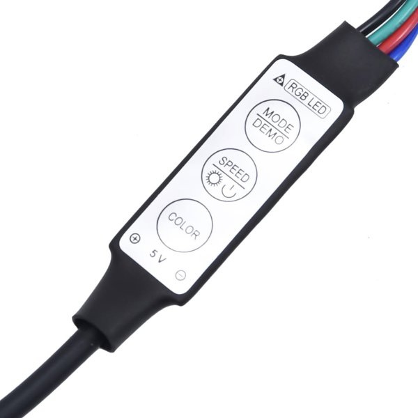 vidaXL Κρεμαστό κομοδίνο με φωτισμό LED, καφέ δρύς
