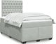 vidaXL Κρεβάτι Κοντινεντάλ με Στρώμα 120x190 cm Ανοιχτό Γκρι Βελούδο
