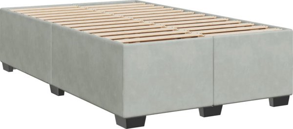 vidaXL Κρεβάτι Κοντινεντάλ με Στρώμα 120x190 cm Ανοιχτό Γκρι Βελούδο