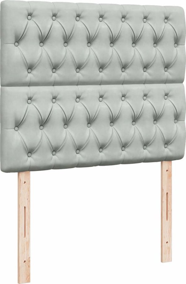 vidaXL Κρεβάτι Κοντινεντάλ με Στρώμα 120x190 cm Ανοιχτό Γκρι Βελούδο