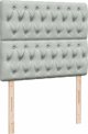 vidaXL Κρεβάτι Κοντινεντάλ με Στρώμα 120x190 cm Ανοιχτό Γκρι Βελούδο