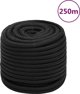 Σχοινί ιστιοπλοΐας vidaXL μαύρο ομοιόμορφο 16 mm 250 m πολυπροπυλένιο
