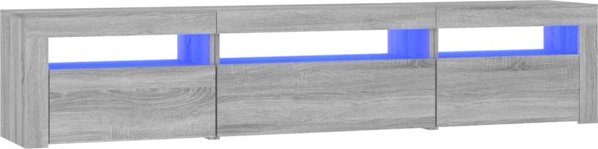 vidaXL Έπιπλο TV με LED φωτισμό, γκρι δρυς Sonoma, 195x35x40 εκ