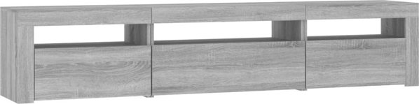 vidaXL Έπιπλο TV με LED φωτισμό, γκρι δρυς Sonoma, 195x35x40 εκ