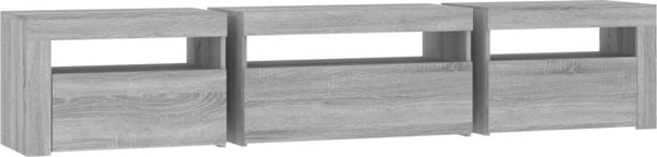 vidaXL Έπιπλο TV με LED φωτισμό, γκρι δρυς Sonoma, 195x35x40 εκ