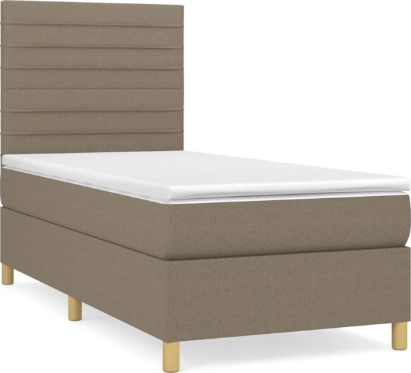 vidaXL Κρεβάτι Continental με στρώμα, ταουπέ, ύφασμα, 80x200 cm
