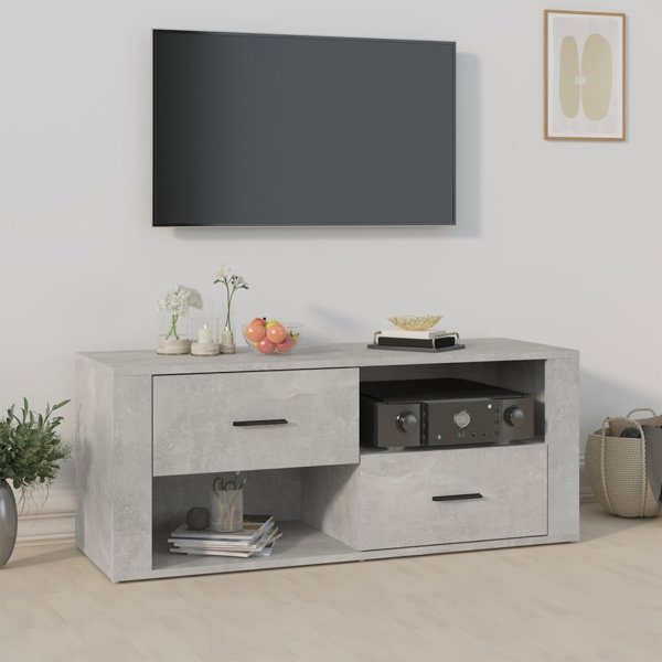 vidaXL Έπιπλο τηλεόρασης, γκρι σκυροδέματος, 100x35x40 cm