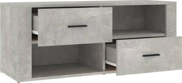 vidaXL Έπιπλο τηλεόρασης, γκρι σκυροδέματος, 100x35x40 cm