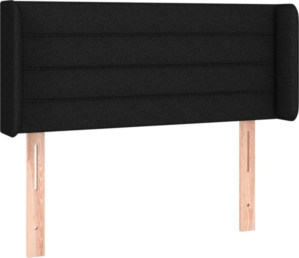 vidaXL Zaglowek uszak czarny 93x16x78/88 cm tkanina