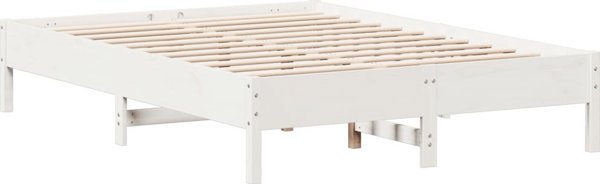 vidaXL Κορμός κρεβατιού χωρίς στρώμα, λευκός, 120x190 εκ., από μασίφ πεύκο