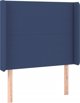 vidaXL Zaglowek do lozka me LED, niebieski, 103x16x118/128 cm, tkanina