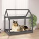 vidaXL vidaXL Legowisko dla psa, szare, 101x70x90 cm, lite drewno sosnowe