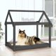 vidaXL vidaXL Legowisko dla psa, szare, 101x70x90 cm, lite drewno sosnowe